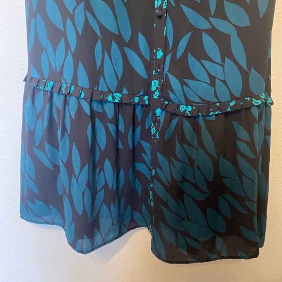 Cabi Women's Autumn Green Floral Button Dress Medium - Picture 9 of 16